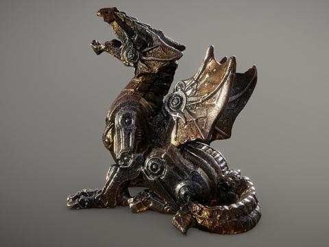 Metal Dragon Western Dragon Sculpture