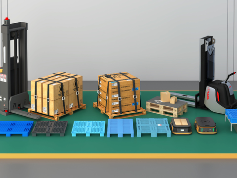 Unmanned transport vehicle logistics container pallet