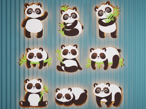 Cartoon Panda Wall Decoration