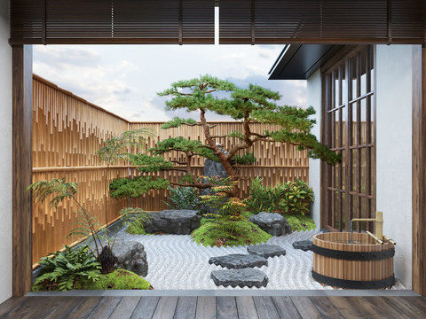 Zen patio courtyard view