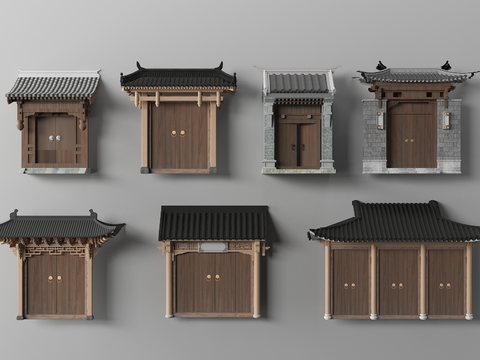 New Chinese Courtyard Door Dinghuamen Emblem Door