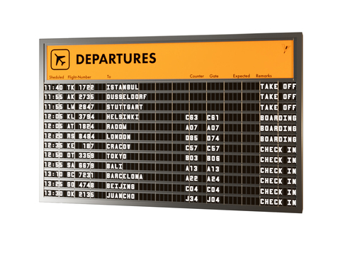 Flight Schedule Waiting Plate