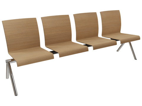 Modern solid wood public seat