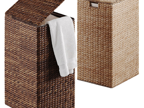 Wicker Laundry Basket Clothes Frame