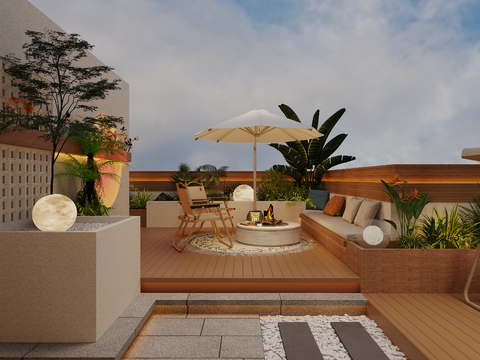 Modern Balcony Terrace Roof Garden