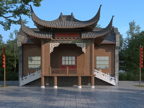 Neo-Chinese Style Ancient Building Stage