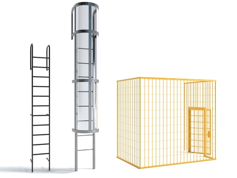 Stair ladder safety net guardrail