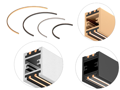 Track magnetic lamp arc track hardware