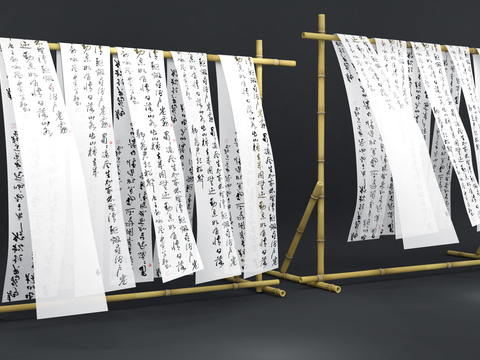 Chinese-style gauze curtain painting and calligraphy gauze curtain sketch