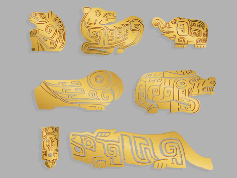 Chinese bronze pattern pattern Sanxingdui wall decoration