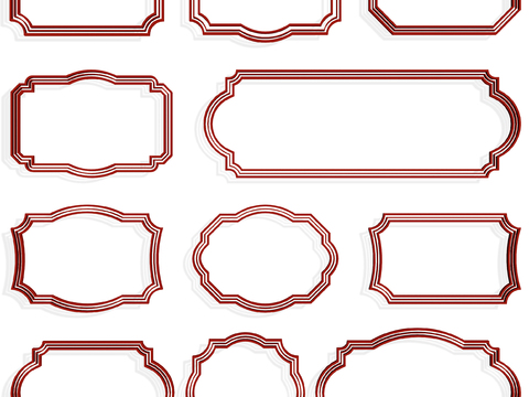 Chinese Border Edge Wireframe