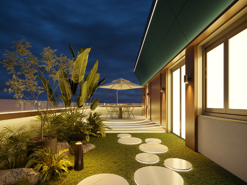 Modern Balcony Terrace Roof Garden