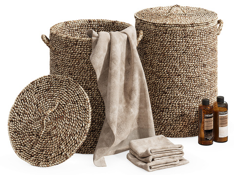 New Chinese-style Rattan Clothes Basket Storage Basket