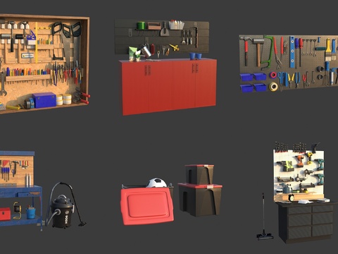 Tool rack tool box vacuum cleaner