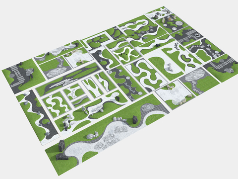 Micro-terrain Pocket Park Green Island Climb Platform