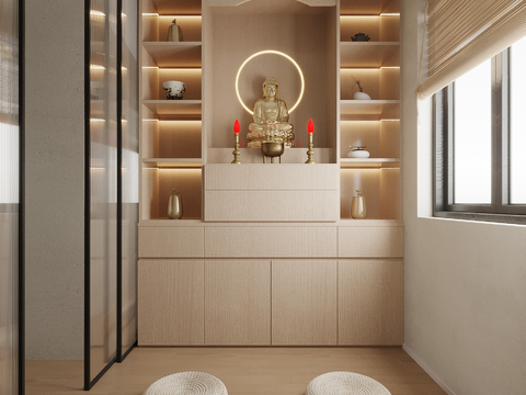 New Chinese-style Buddhist Shotang Cabinet