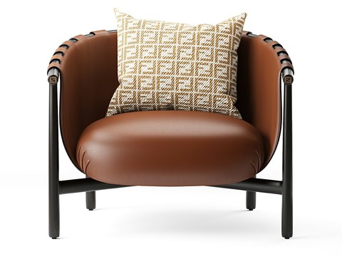 Fendi Leather Sofa Chair Lounge Chair Armchair