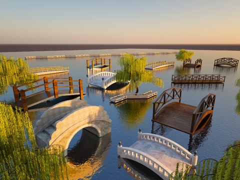 Chinese Bridge Stone Arch Bridge Landscape Bridge Small Bridge