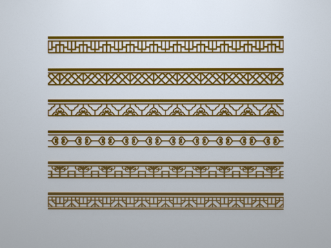 Line Silhouette Border Edge Carved Component