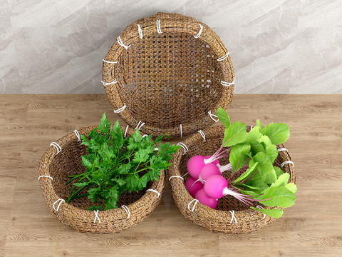 New Chinese Rattan Vegetable Basket Radish Vegetable