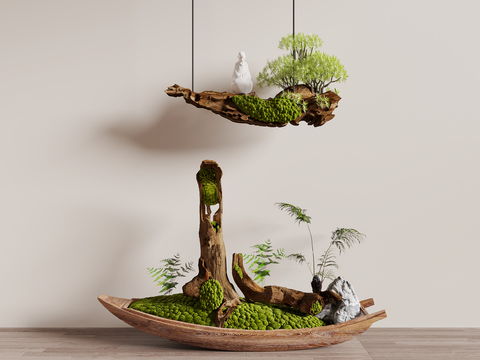 deadwood green plant ornaments moss green plant