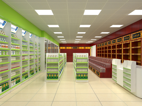 Modern Pharmacy Chinese Medicine Shop