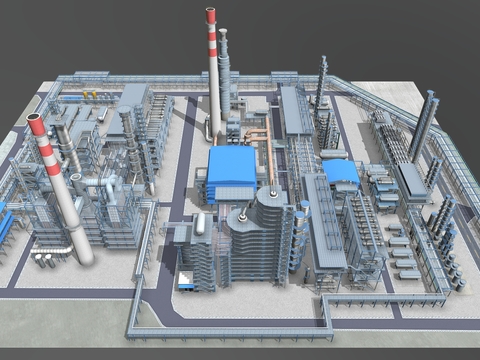 Modern factory industrial pipeline