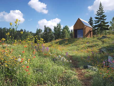 Natural Wind Forest Wooden House