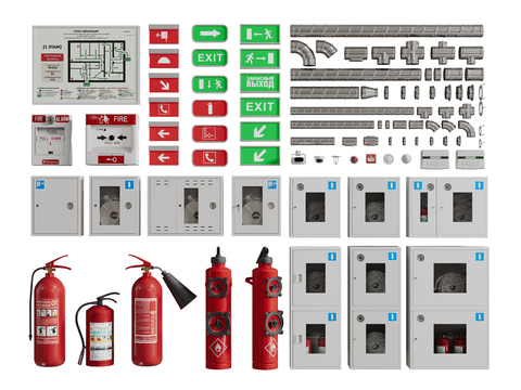 Fire fighting equipment, electric box, switch, sign, fire extinguisher