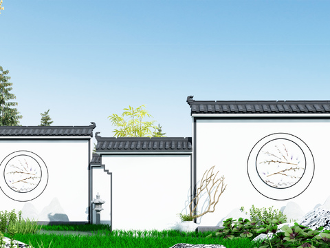 Chinese style landscape wall sketch