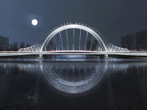 Bridge viaduct night view