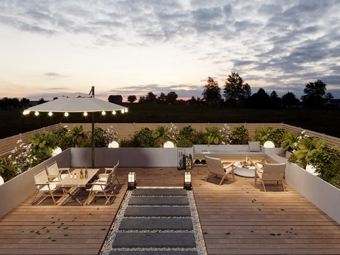 Modern Balcony Terrace Roof Garden