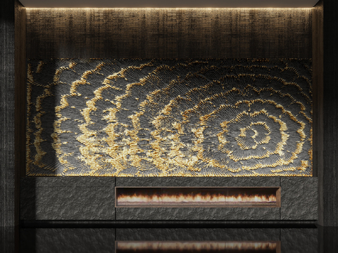 Stone wall saw tooth grain wood veneer Panel
