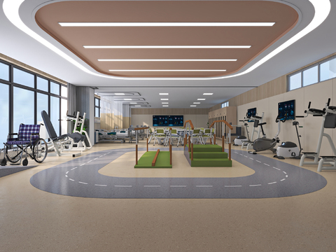 Modern Hospital Rehabilitation Training Room