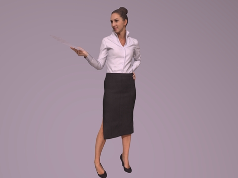 Business lady standing lady European and American white