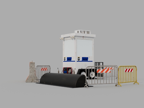 Construction equipment fence barricade searchlight