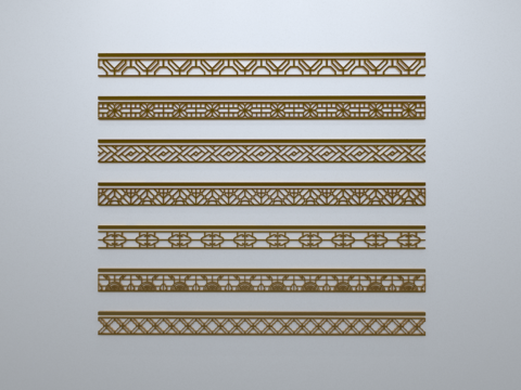 Line Silhouette Border Edge Carved Component