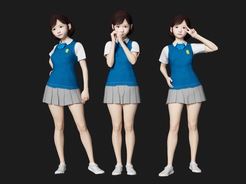 Student Character School Uniform Girl