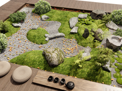 Japanese-style Garden Landscape courtyard micro-terrain interior landscaping