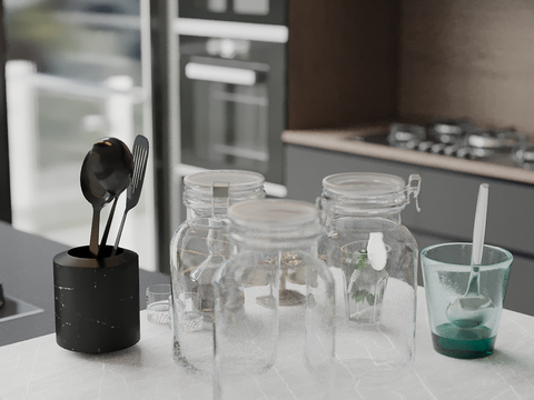 Kitchen Ornaments Kitchenware Glass Jar