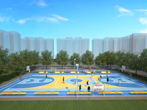 Outdoor basketball court