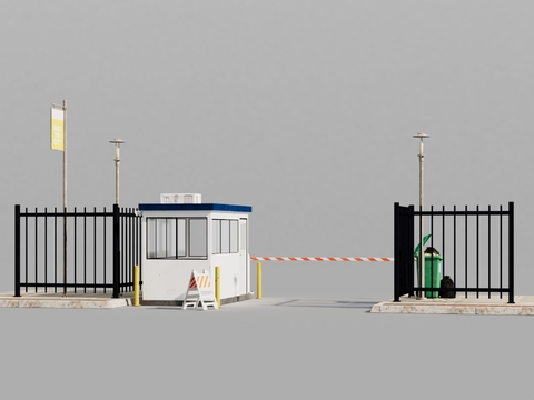 Duty room security booth parking pole toll pole