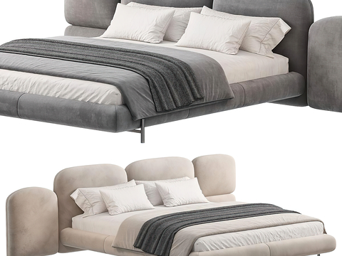 Poliform fabric double bed