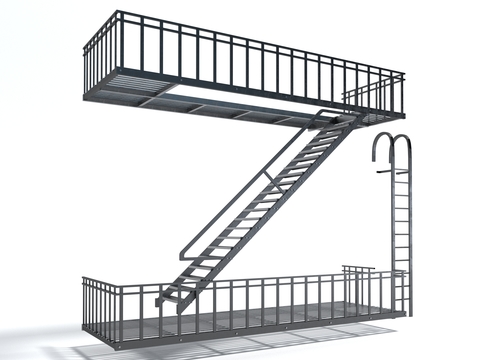 Outdoor Stair Escalator Escape Ladder Safety Ladder