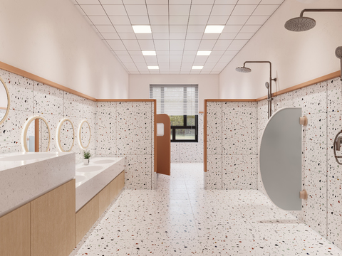 Cream Style kindergarten bathroom