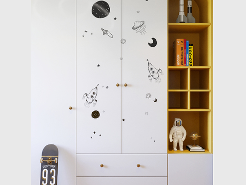 Children's wardrobe storage cabinet