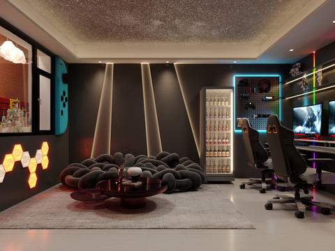 Modern e-sports room recreation room