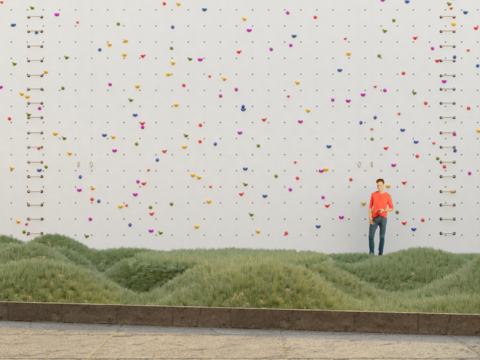 Outdoor climbing wall