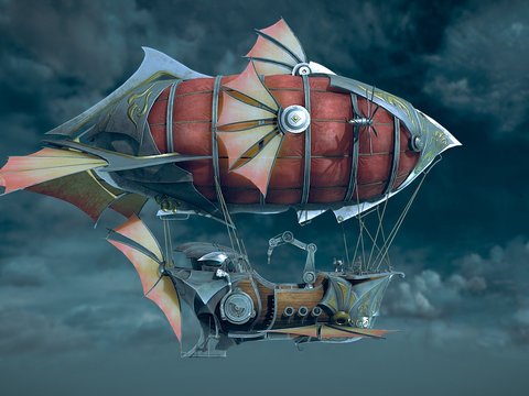 cartoon airship