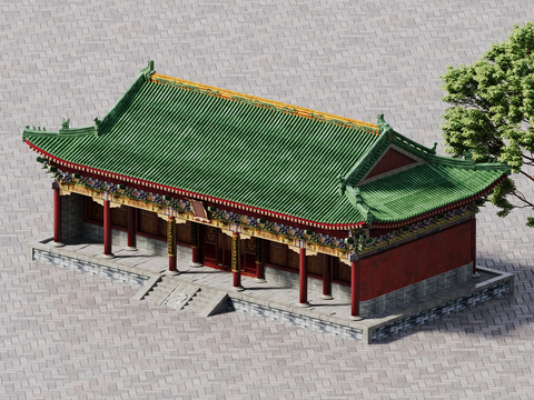 Ancient Chinese-style Palace Taiji Hall